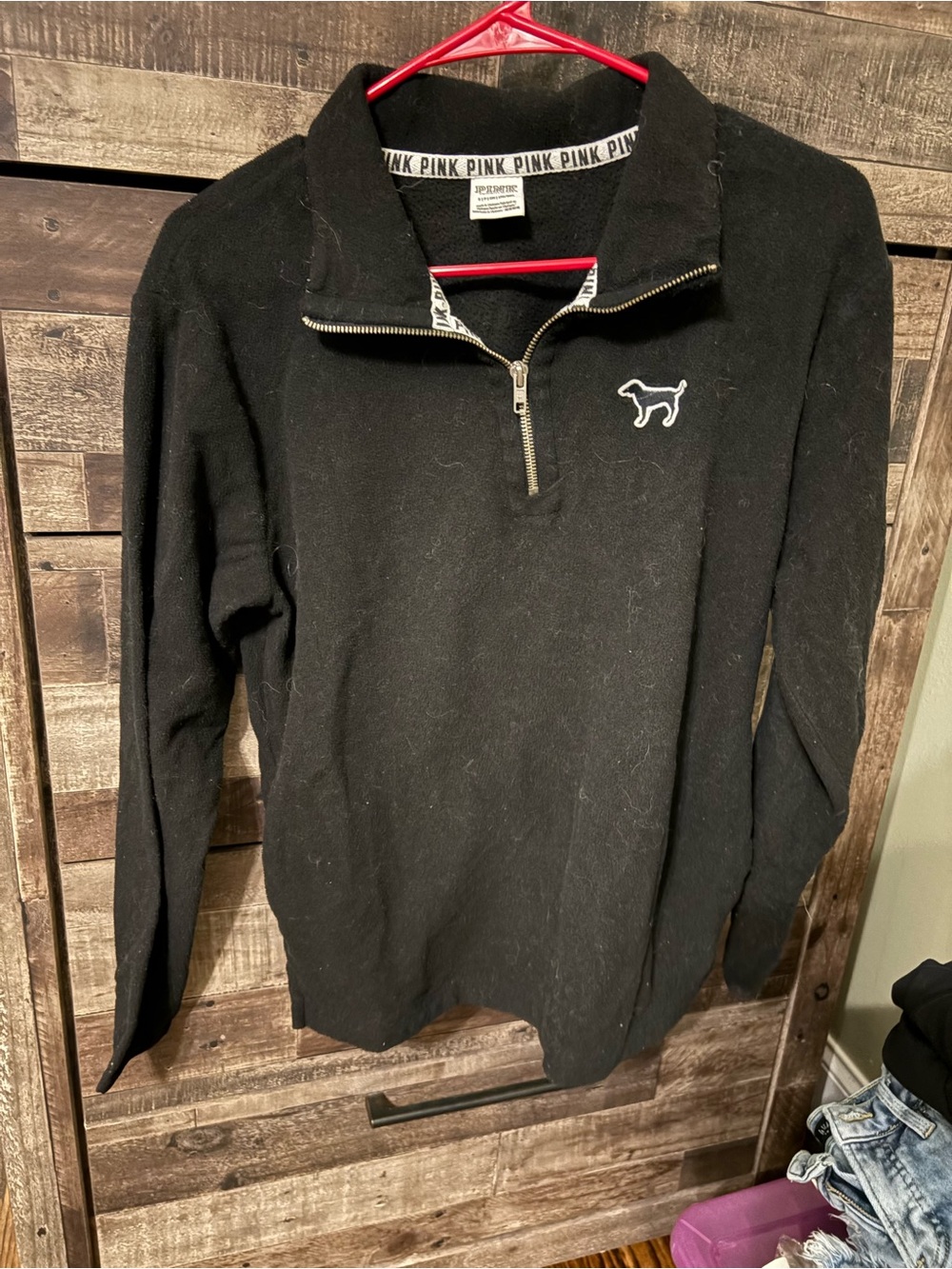 Victoria's Secret PINK Black Half-Zip Sweater